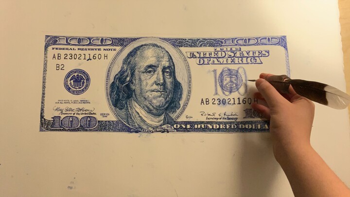 High School Student Challenge: Drawing U.S. Dollars with Feathers!!!