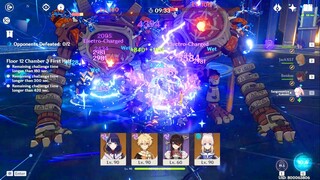Kokomi MC Electro Raiden Shogun Beidou - 100% Uptime Combo Floor 12 Showcase Gameplay