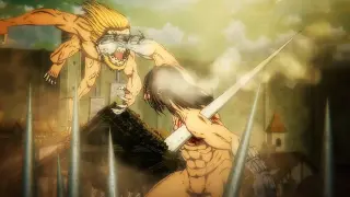 Eren Destroy Jaw Titan Face with His Arm !!! EREN vs JAW & ARMOR TITAN FULL EVOLUTION (English Sub)