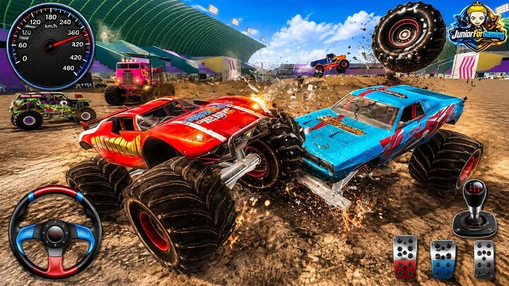 Monster Truck Derby Simulator - Gameplay Walkthrough Part 1 - Tutorial & Highlight (iOS,Android)