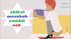 akibat merokok sambil berak di toilet - animasi lucu