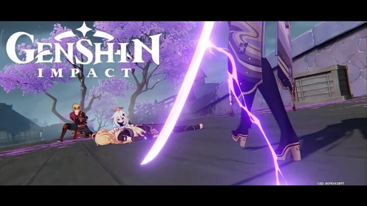 Raiden Shogun (Baal) Boss Fight Scene | Thoma/Aether vs Baal | Genshin Impact 2.0 update