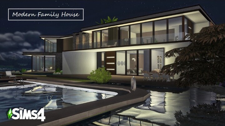 【Haiyi】Cara Cepat Membangun di The Sims 4 | Vila Keluarga Modern yang Dikelilingi Laut di Tiga Sisi 