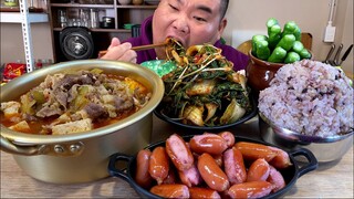 차돌된장찌개+봄동달래겉절이+비엔나소시지+땡초 한식먹방 MUKBANG