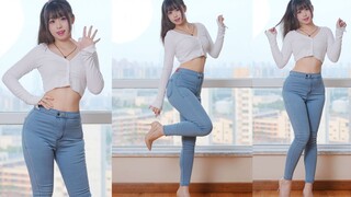 Layar vertikal, jeans yang membuat jantung berdebar-debar semakin dekat dengan Anda!