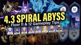 How to BEAT 4.3 SPIRAL ABYSS Floor 11 & 12: Guide & Tips w/ 4-Star Teams! | Genshin Impact 4.3
