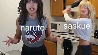 naruto and saskue cooking!