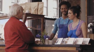 In this coffee shop, the waiters don't wear clothes...