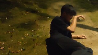 Look, the senior was so scared that he stood up