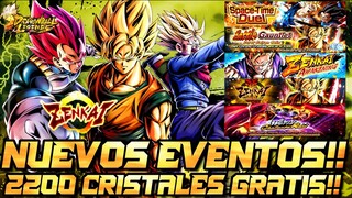 NUEVOS EVENTOS Y ZENKAIS GRATIS ADEMAS 2200 CRISTALES!! DRAGON BALL LEGENDS