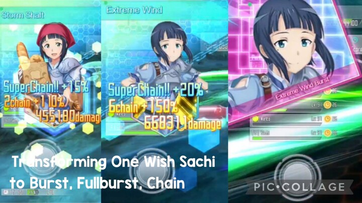 SAOIF: Transforming Spear [One Wish Sachi] to Burst, Fullburst, Chain