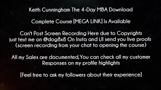 Keith Cunningham The 4-Day MBA  Course Download