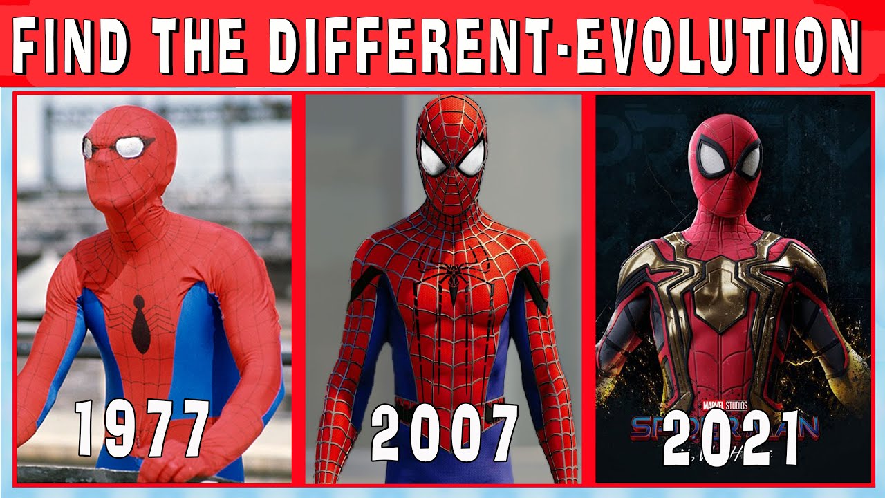 Find the Difference Evolution of Spider-Man Movies 1977-2021 | Odd Ones Out  Puzzles Game #40 - Bilibili