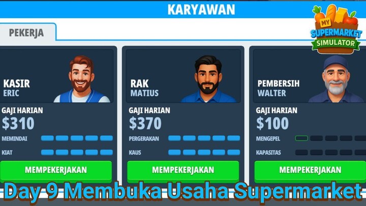 Mengupgrade Karyawan Kasir Dan Karyawan Rak Sampai Level Maksimal! |My Supermarket Simulator Part 9