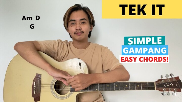 CHORD SIMPLE GAMPANG (Tek It - Cafuné) (Tutorial Gitar) Easy Chords! "i watch the moon"