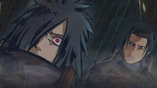 [Naruto] Madara Uchiha/Senju Hashima terbakar tinggi di depan, memakai headphone, dan mengalami pesta pertempuran dari ninja Konoha.