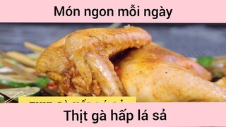 Thịt gà hấp lá sả