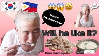 My Korean father-in-law tried Filipino food😱♥️