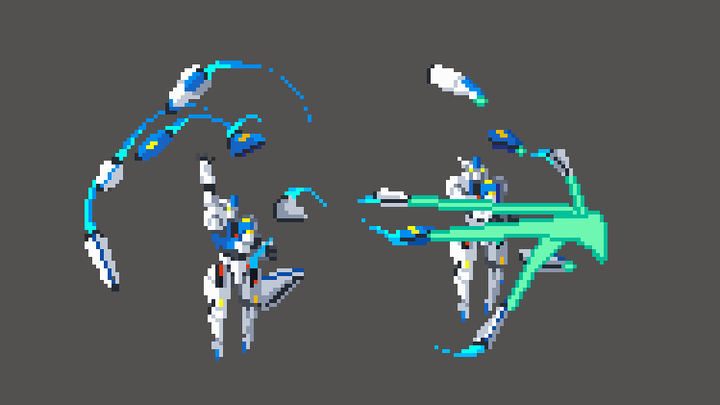 Mercury's Witch Wind Spirit Gundam pixel animation