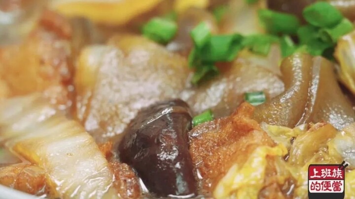 [Office Worker’s Bento] Super Lazy One-Pot Stew—Slurp a Big Mouthful of Glass Noodles, So Satisfying