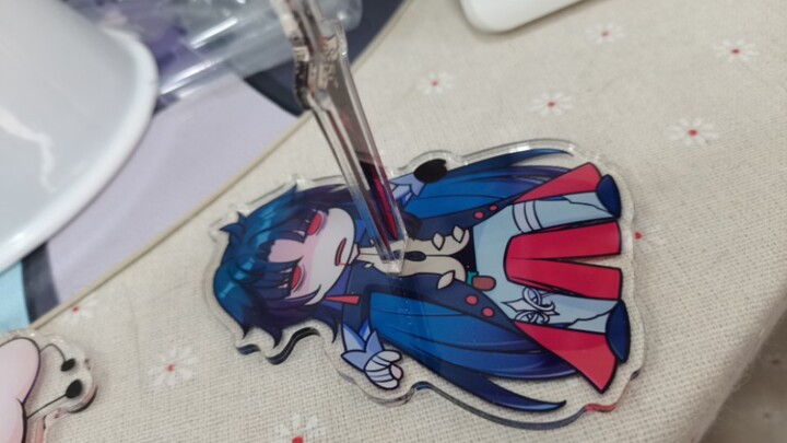The standee of Ren being stabbed