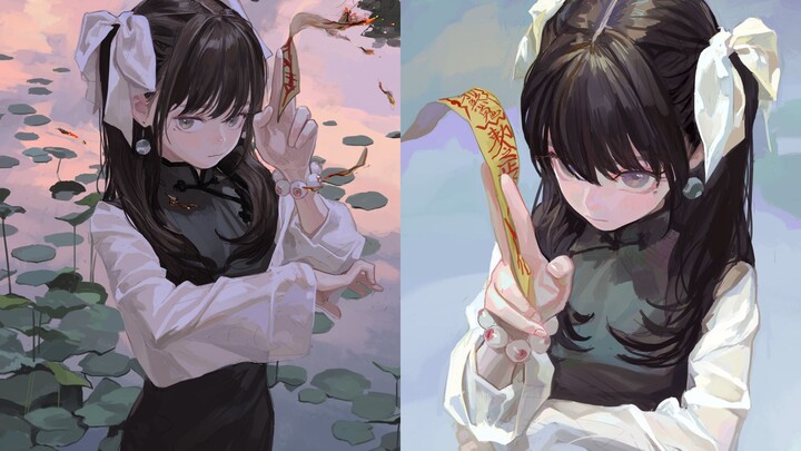 【Rekomendasi Ilustrator】fkey—ilustrator Tiongkok, sang adik perempuan muda pengusir mayat yang mengg