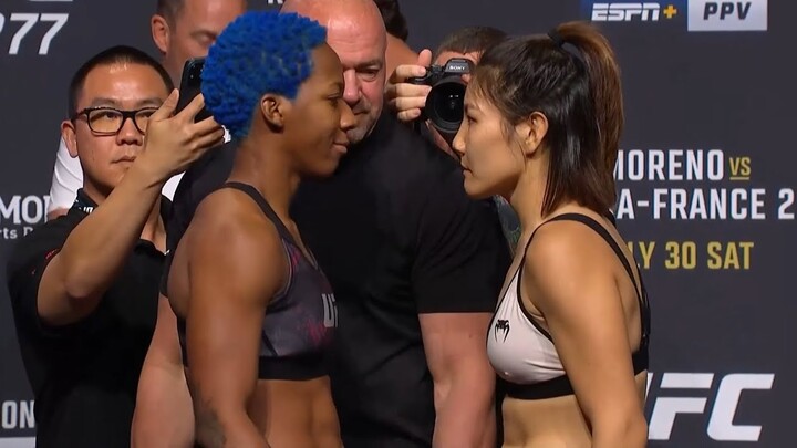 Joselyne Edwards vs. Ji Yeon Kim - Weigh-in Face-Off - (UFC 277: Peña vs. Nunes 2) - /r/WMMA