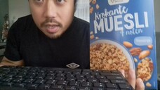 ASMR EATING CRUNCHY MUESLI WITH MILK, TYPING ON KEYBOARD & WRITING REPORT ROLEPL