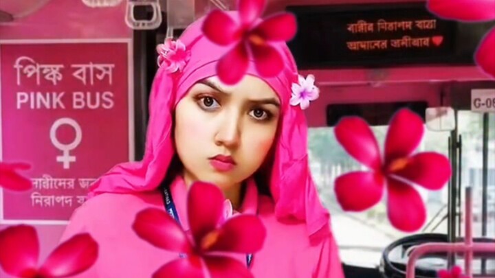 ঢাকার রাস্তায় পিংক বাস #pinkbus #dhaka #trending #viral