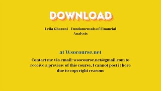 [GET] Leila Gharani – Fundamentals of Financial Analysis