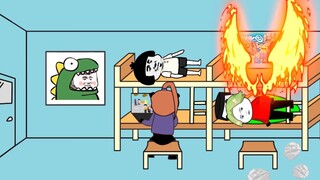 【沙雕动画】男生周末宿舍看恐怖片
