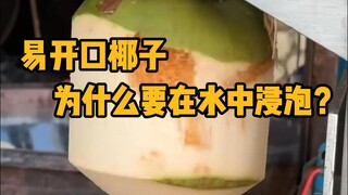 Why do we need to soak the cut coconut in water to make it easy to open?