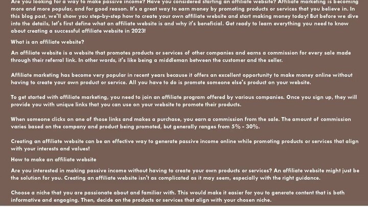 How To Make An Affiliate Website