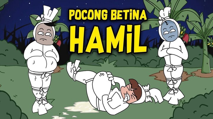 SETAN HAMIL, MELAHIRKAN BAYI POCONG - Kartun Hantu Lucu
