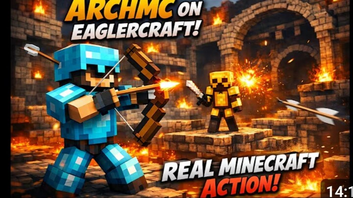 Me playing arch mc Bed wars from eaglercraft on real a Minecraft client_
