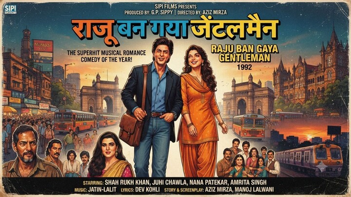 Raju Ban Gaya Gentleman 1992  Shahrukh Khan Nana Patekar & Juhi Chawla
