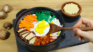 LEGO Bibimbap Mukbang - การกินเลโก้ในชีวิตจริง/ Stop Motion Cooking & ASMR