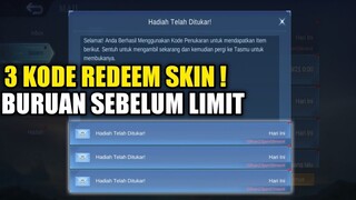 CEPAT SEBELUM LIMIT ! 3 KODE REDEEM SKIN !! SEMOGA SKIN PERMANEN