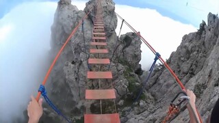 This suspension bridge and footpath is more terrifying than Glass Bridge!