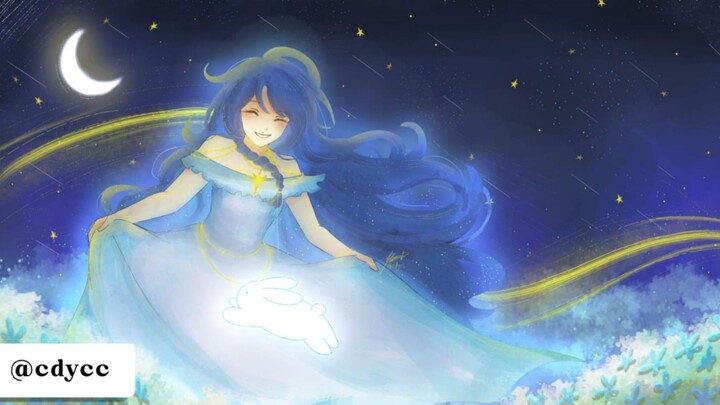 Menggambar karakter anime di malam hari ✨