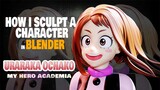 How I Sculpt Character in Blender || Uraraka Ochako || MY HERO ACADEMY || Timelapse