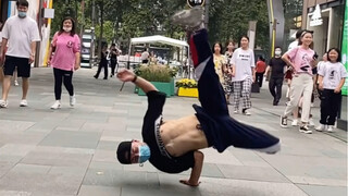 在街头跳舞 路人喜欢看的街舞Bboy浩然