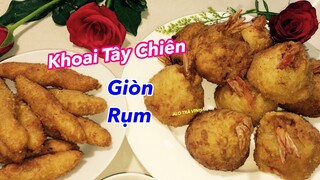 KHOAI TÂY CHIÊN- Cách làm Khoai Tây Chiên Giòn Rụm Nhân Tôm Ăn Cực Ngon/Potato fried shrimp