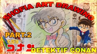 drawing anime detektif Conan, Conan Edogawa part.2