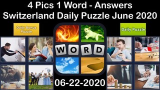 4 Pics 1 Word - Switzerland - 22 June 2020 - Daily Puzzle + Daily Bonus Puzzle - Answer -Walkthrough