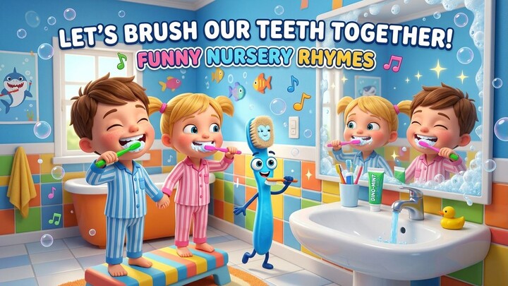 Let's Brush Our Teeth Together | Funny Nursery Rhymes
