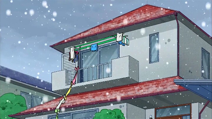 "This year's first snow fell earlier than usual. The streets and alleys were decorated with white sn