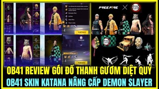 (Free Fire) OB41 REVIEW CHI TIẾT ĐỒ SỰ KIỆN FREE FIRE X DEMON SLAYER "THANH GƯƠM DIỆT QUỶ"  SIÊU HOT