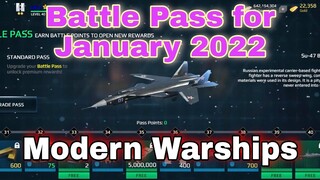 Modern Warships: Incoming BATTLE PASS for January 2022.