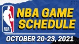 NBA GAME SCHEDULE OCTOBER 20 TO OCTOBER 23, 2021 | NBA TIP-OFF 2021